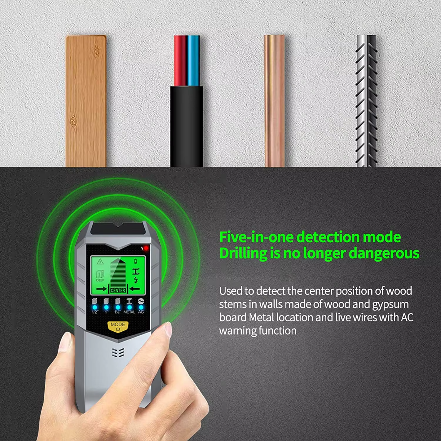 5 In 1 Electronic Wall Finders Multifunctional Handheld Metal Detector - Image 4